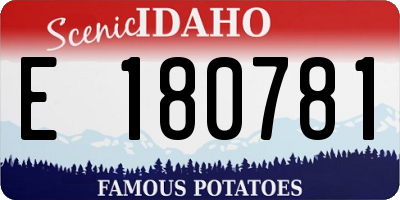 ID license plate E180781