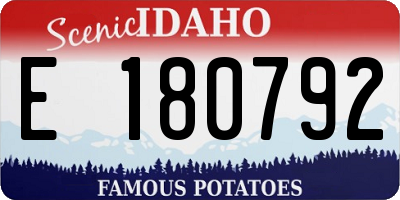 ID license plate E180792