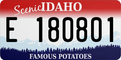 ID license plate E180801