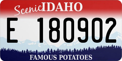 ID license plate E180902