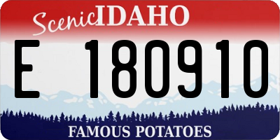ID license plate E180910
