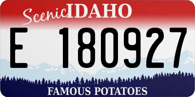 ID license plate E180927