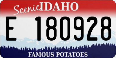 ID license plate E180928