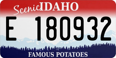 ID license plate E180932