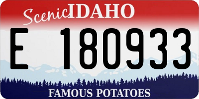 ID license plate E180933
