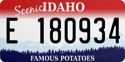 ID license plate E180934
