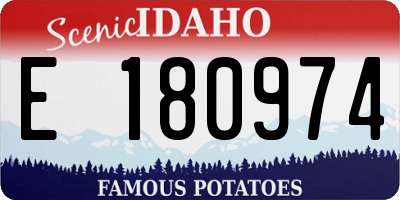 ID license plate E180974