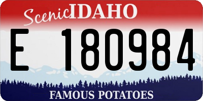 ID license plate E180984