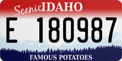 ID license plate E180987