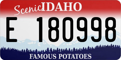 ID license plate E180998