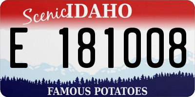 ID license plate E181008