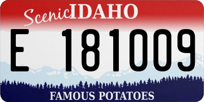 ID license plate E181009