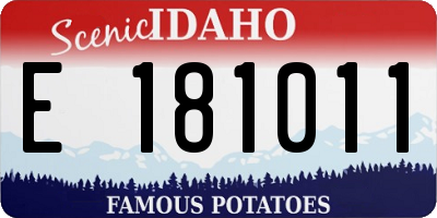 ID license plate E181011