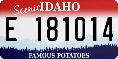 ID license plate E181014