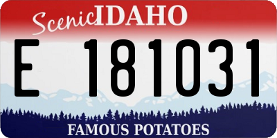 ID license plate E181031