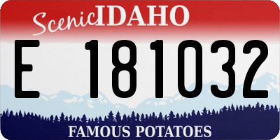 ID license plate E181032