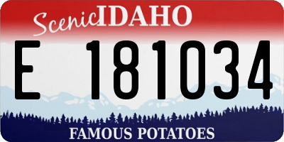 ID license plate E181034