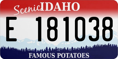 ID license plate E181038