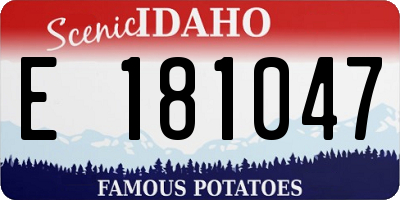 ID license plate E181047
