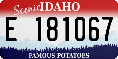 ID license plate E181067