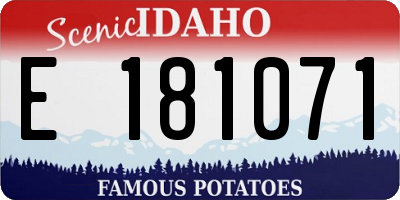 ID license plate E181071