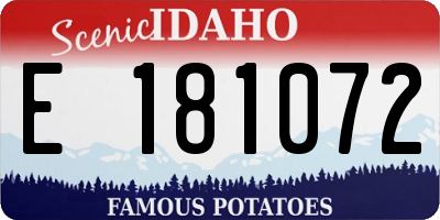 ID license plate E181072