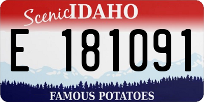 ID license plate E181091