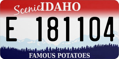 ID license plate E181104