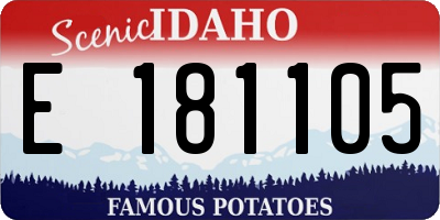 ID license plate E181105