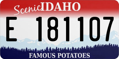 ID license plate E181107
