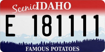 ID license plate E181111