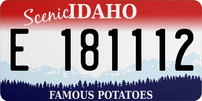 ID license plate E181112