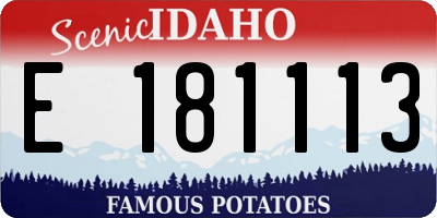 ID license plate E181113
