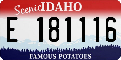 ID license plate E181116