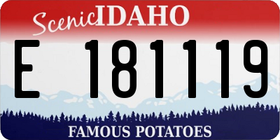 ID license plate E181119
