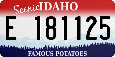 ID license plate E181125