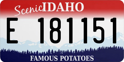 ID license plate E181151
