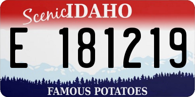 ID license plate E181219