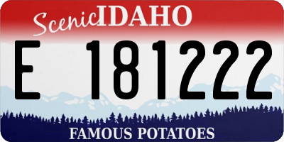 ID license plate E181222