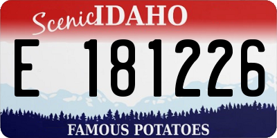 ID license plate E181226