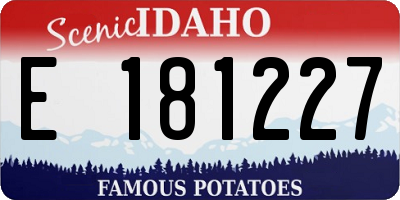 ID license plate E181227
