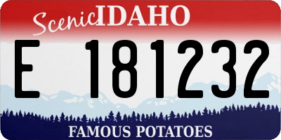 ID license plate E181232
