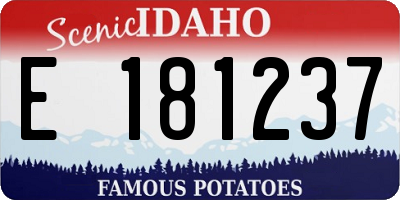 ID license plate E181237
