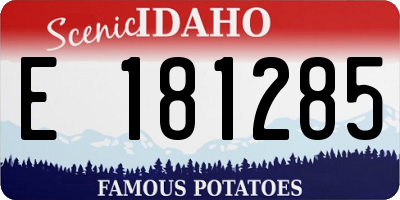 ID license plate E181285