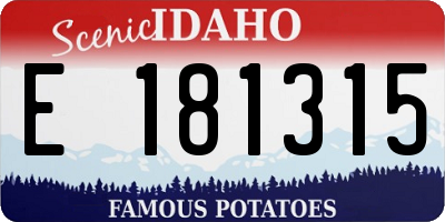 ID license plate E181315