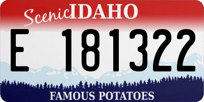 ID license plate E181322