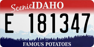 ID license plate E181347