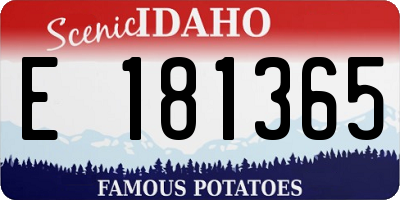 ID license plate E181365