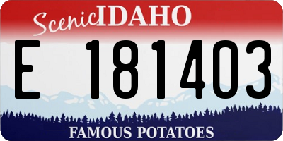 ID license plate E181403