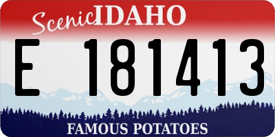 ID license plate E181413
